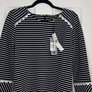 Karl Lagerfeld Paris Monochrome Striped Top